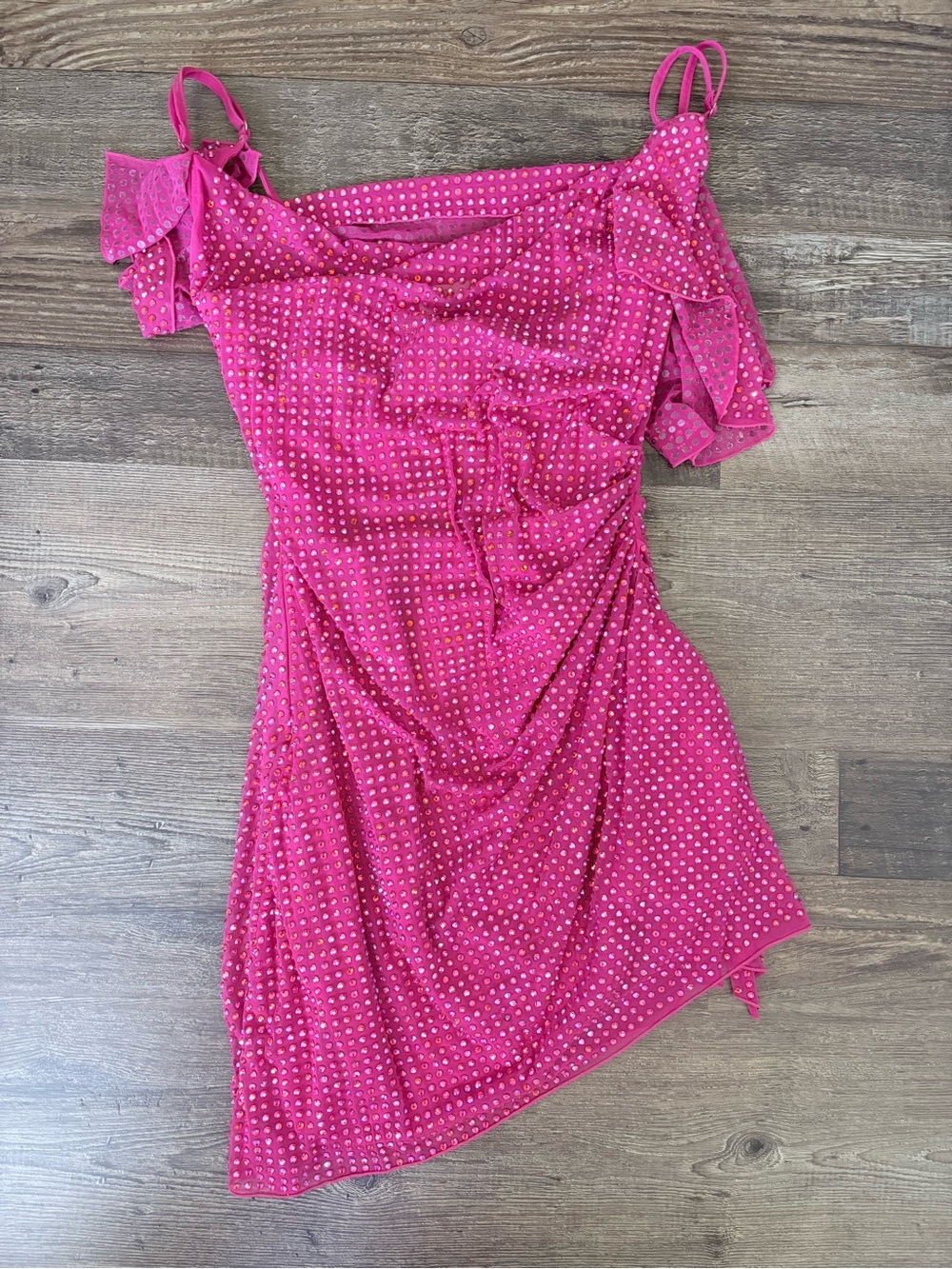 Oh Polly Hot Pink Rhinestone Mini Dress US 2
